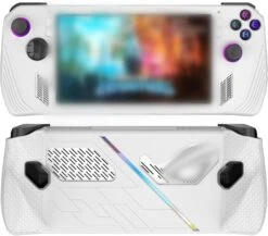 Protective Case Cover For Rog Ally, Silicone Protector Accessories For Game Console,Thickening Non-Slip Anti-Collision Skin Sleeve Shell For Game Grips (White)