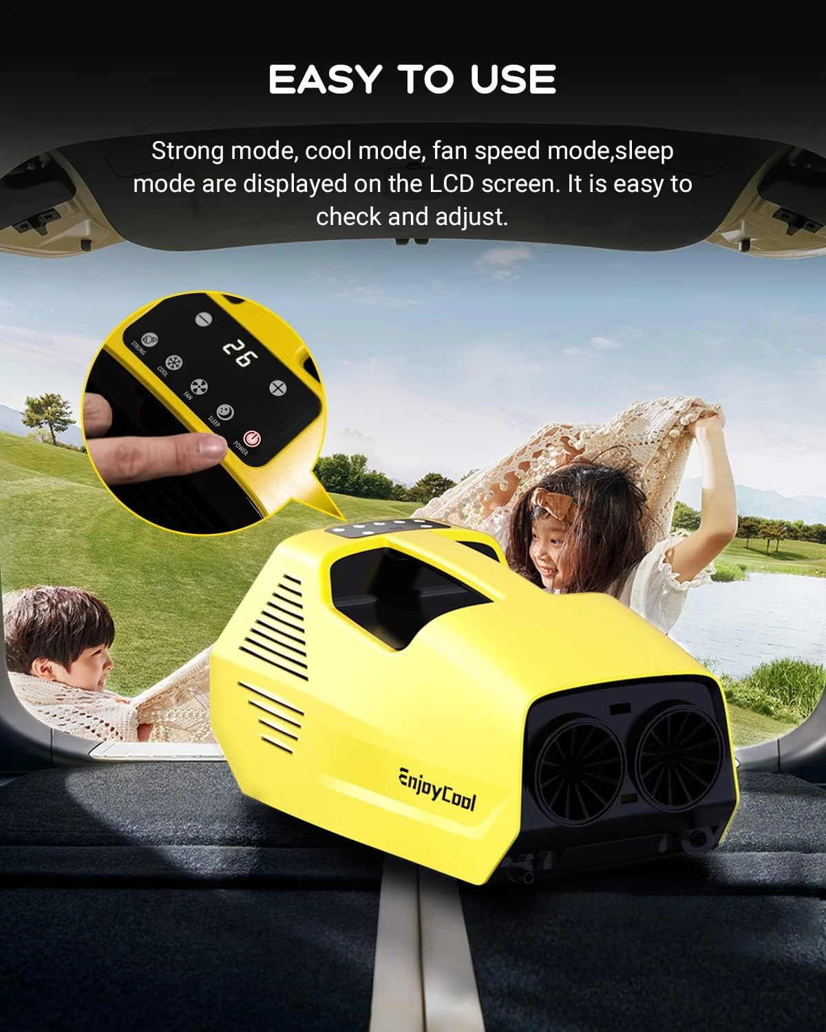 Iorbur Link, 2380BTU Fast Cooling Outdoor, 240W Low Power Consumption Portable Mini Air Conditioner For Camping Tent, RV, Car, Truck, Van And Fishing-Yellow 4 Iorbur Link, 2380BTU Fast Cooling Outdoor, 240W Low Power Consumption Portable Mini Air Conditioner For Camping Tent, RV, Car, Truck, Van And Fishing-Yellow - Image 4