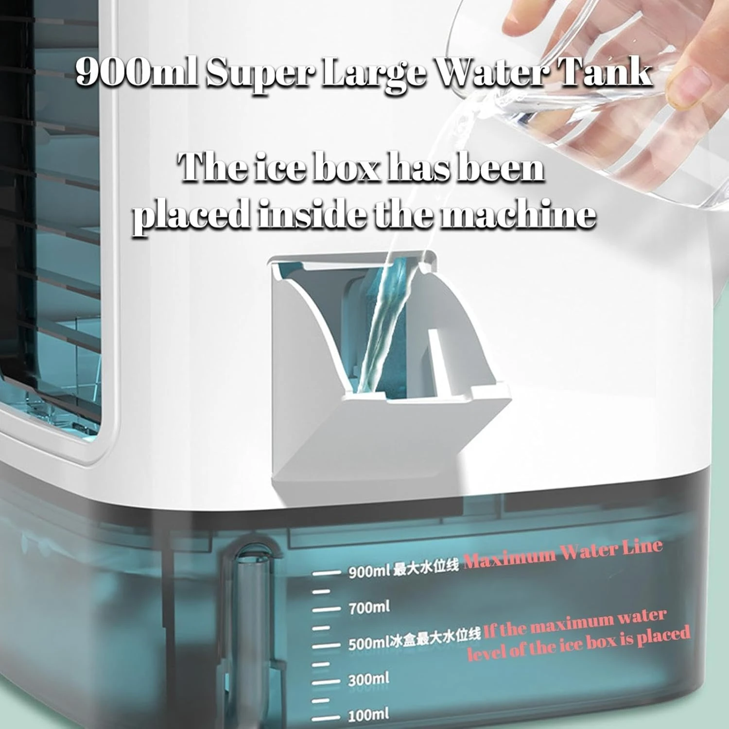 Car Air Conditioner, 900ml Water Tank,with Ice Box,3 Wind Speeds Air Cooler And Humidifier 3 Wind Speeds,Cooling Mist,7 LED Lights Air Cooler For Home For Home Travel Office 3 Car Air Conditioner, 900ml Water Tank,with Ice Box,3 Wind Speeds Air Cooler And Humidifier 3 Wind Speeds,Cooling Mist,7 LED Lights Air Cooler For Home For Home Travel Office - Image 3