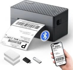 PEDOOLO Label Printer, Bluetooth Shipping Label Printer, 4x6 Thermal Printer For Shipping Packages, Compatible With Android, IOS, Windows, Mac, Chromebook, Amazon, Ebay, UPS, USPS, FedEx, Shopify