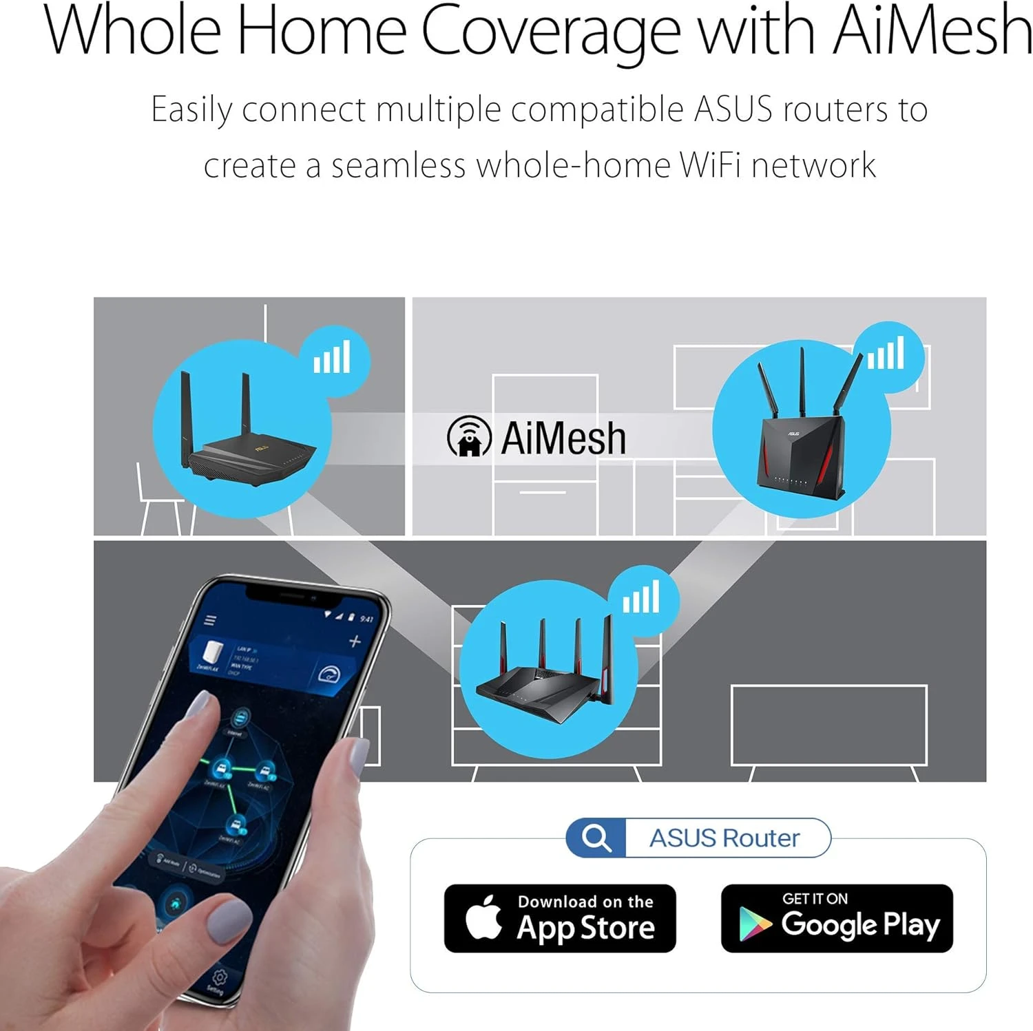 ASUS RT-AX55 (AX1800) Dual Band WiFi 6 Extendable Router, Subscription-free Network Security, Instant Guard, Parental Controls, Built-in VPN, AiMesh Compatible, Gaming & Streaming, Smart Home, Black 7 ASUS RT-AX55 (AX1800) Dual Band WiFi 6 Extendable Router, Subscription-free Network Security, Instant Guard, Parental Controls, Built-in VPN, AiMesh Compatible, Gaming & Streaming, Smart Home, Black - Image 7