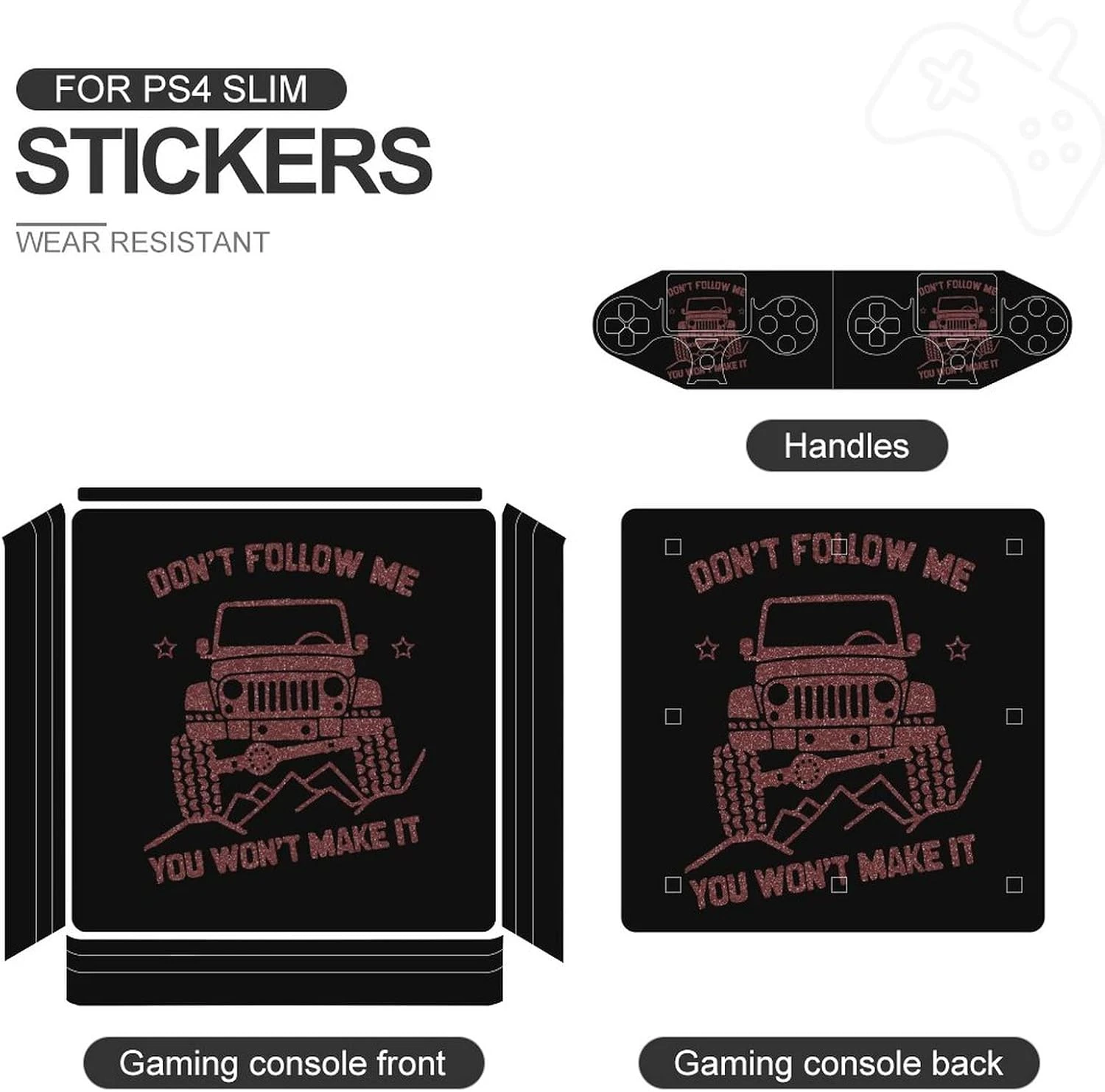 Off Road Vehicle Truck Sticker Skin For PS-4 Slim Console And Controller Full Wrap Skin Protector Cover Compatible With PS-4 Pro 2 Off Road Vehicle Truck Sticker Skin For PS-4 Slim Console And Controller Full Wrap Skin Protector Cover Compatible With PS-4 Pro - Image 2