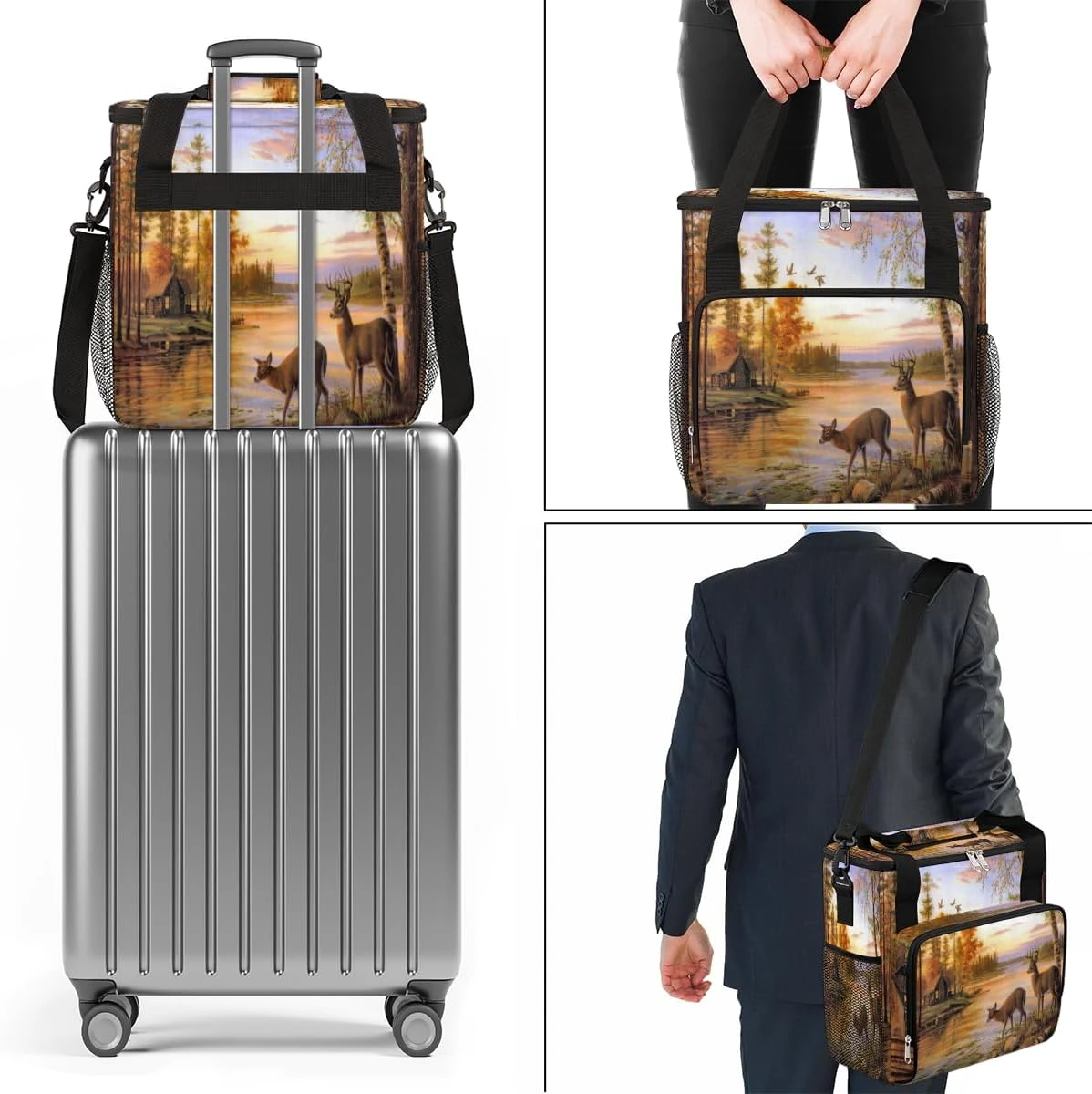 Cfpolar Coffee Maker Carrying Bag Sunset River Fall Deer Travel Coffee Machine Bag Carrying Organizer Case Portable Single Serve Coffee Brewer Tote Bag Storage Bag For Camping Picnic 8 Cfpolar Coffee Maker Carrying Bag Sunset River Fall Deer Travel Coffee Machine Bag Carrying Organizer Case Portable Single Serve Coffee Brewer Tote Bag Storage Bag For Camping Picnic - Image 8