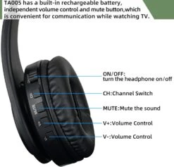 Retekess TA005 Wireless Headphones For TV Watching, TV Headphones Stereo With Transmitter, Support A/B Channel, AUX, RCA And Optical Input, Ideal For Seniors -Appliantrix Cheap Store 71Fv8vjLWL. AC SL1500