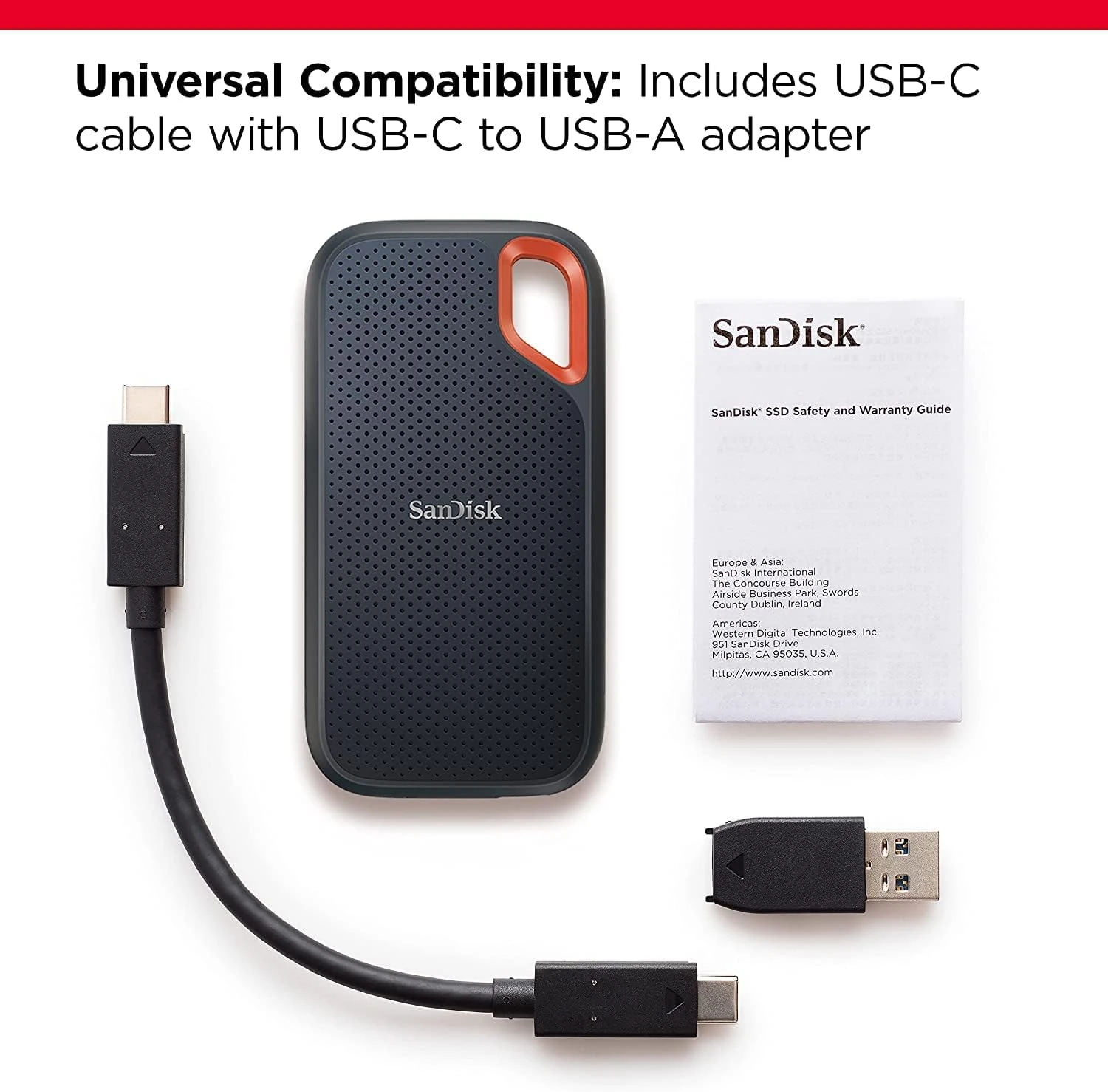 SanDisk 1TB Extreme Portable SSD - Up To 1050MB/s - USB-C, USB 3.2 Gen 2 - External Solid State Drive - SDSSDE61-1T00-G25 3 SanDisk 1TB Extreme Portable SSD - Up To 1050MB/s - USB-C, USB 3.2 Gen 2 - External Solid State Drive - SDSSDE61-1T00-G25 - Image 3