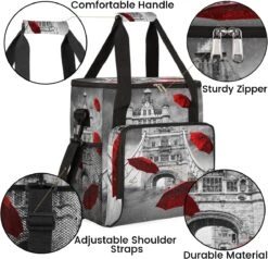 Cfpolar Coffee Maker Carrying Bag Bridge Flying Red Umbrellas Travel Coffee Machine Bag Carrying Organizer Case Portable Single Serve Coffee Brewer Tote Bag Storage Bag For Camping Picnic -Appliantrix Cheap Store 71GyqCZ9KL. AC SL1200