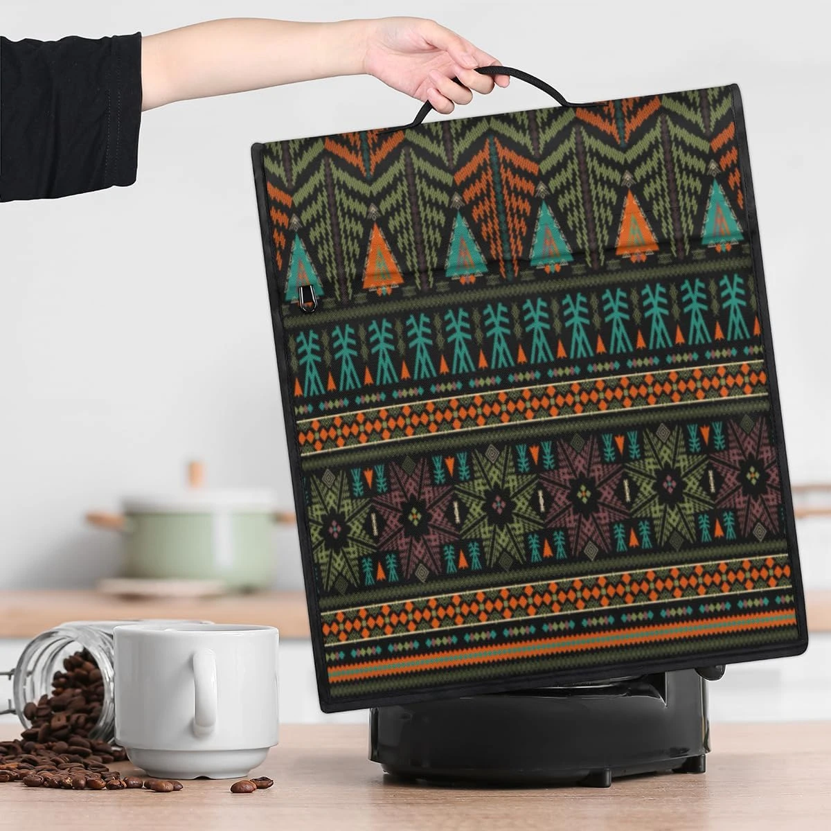 Bardic Ethnic Aztec Pattern Coffee Machine Dust Cover Ethnic Tribal Patterns Stand Mixer Dust Cover Stand Mixer Cover Waterproof,Easy To Clean,Multi-Pocket 8 Bardic Ethnic Aztec Pattern Coffee Machine Dust Cover Ethnic Tribal Patterns Stand Mixer Dust Cover Stand Mixer Cover Waterproof,Easy To Clean,Multi-Pocket - Image 8