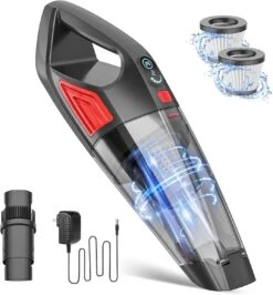 BSRCO Handheld Vacuum Cordless Rechargeable Car Vacuum 9000PA, Lightweight Portable Hand Vacuum, Hand Held Vacuum With 500ML Dustbin, Dust Busters Cordless Rechargeable Mini Vacuum For Car/Home