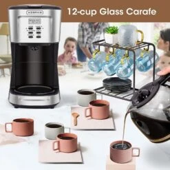 12 Cup Coffee Maker,Programmable Coffee Machine & Ice Tea Maker With Glass Carafe,Drip Coffee Maker Coffee Pot, 900W Quick Brew,Auto Keep Warm,Anti-Drip,Brew Strength Control, Stainless Steel Small Coffe Maker For Home And Office -Appliantrix Cheap Store 71JJqLL5yEL. AC SL1500