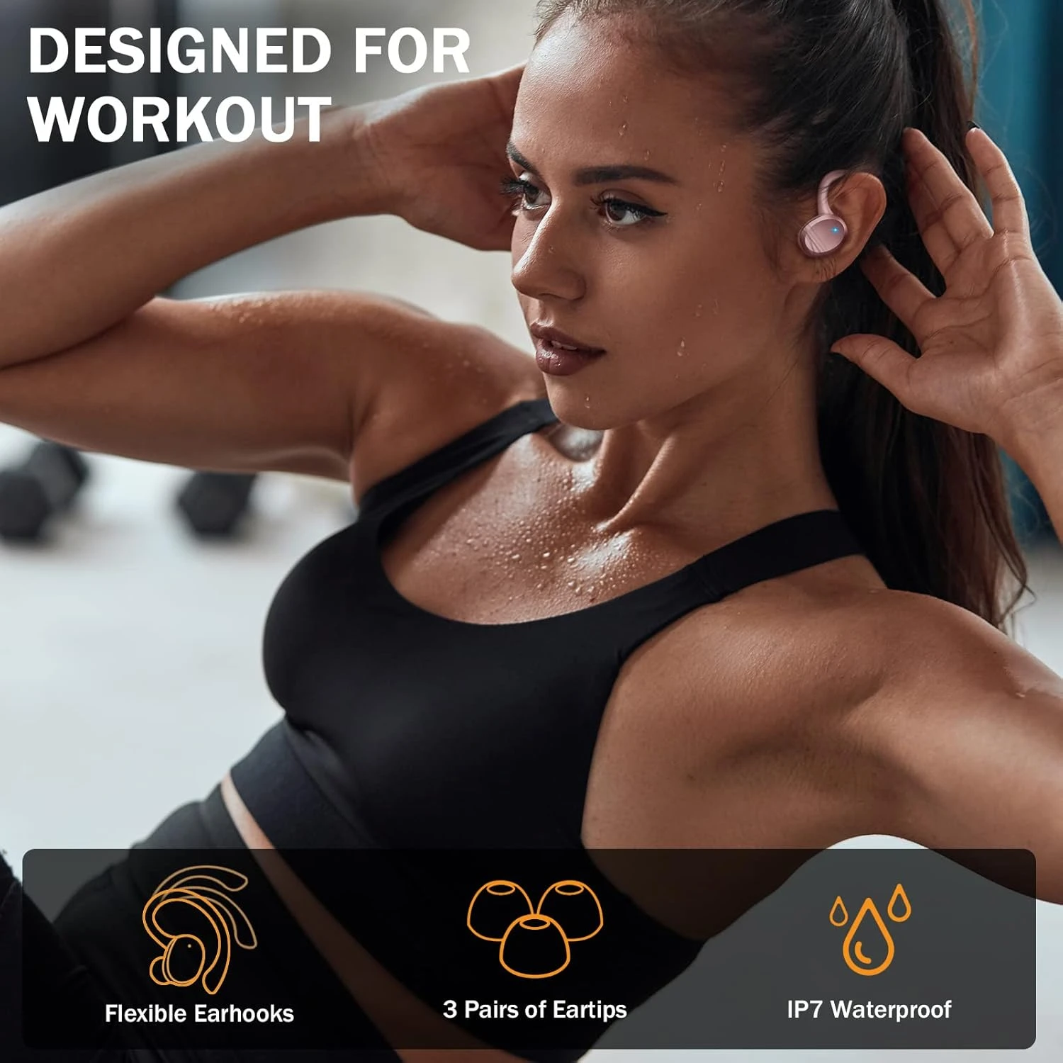 Wireless Earbuds Bluetooth Headphones, Bluetooth 5.3 Earbuds With Immersive HiFi Stereo, 2023 New 48Hrs Wireless Ear Buds Over Ear, HD Mic, Comfortable Sport Earhooks, IP7 Waterproof In Ear Earphones 7 Wireless Earbuds Bluetooth Headphones, Bluetooth 5.3 Earbuds With Immersive HiFi Stereo, 2023 New 48Hrs Wireless Ear Buds Over Ear, HD Mic, Comfortable Sport Earhooks, IP7 Waterproof In Ear Earphones - Image 7