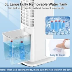 Portable Air Conditioners, 3-IN-1 Air Conditioner Portable For Room, 3 Speeds Evaporative Air Cooler, Fast Cooling Portable AC W/Timer, 52° Oscillation Tower Fan, Remote Swamp Cooler For Office -Appliantrix Cheap Store 71JgUm9qK8L. AC SL1500