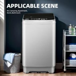 Full Automatic Washing Machine, AYCLIF 15.6 Lbs Top Load Portable Washer With Drain Pump,10 Wash Programs 8 Water Levels,for Dorm Apartment RV Full-Automatic Washing -Appliantrix Cheap Store 71KT4mKhqOL. AC SL1500