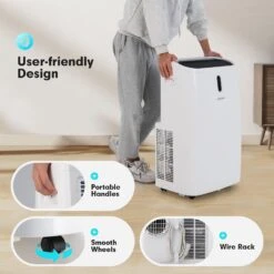 COSTWAY 14000BTU Portable Air Conditioner, 4-in-1 Oscillation Air Cooler With Cooling/Humidifier/Heater/Fan , 3 Speeds Fan, Remote Control, WiFi Smart Control, 4 Universal Casters & Window Kit Included (14000BTU) -Appliantrix Cheap Store 71KgPfwmgyL. AC SL1500