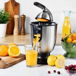 Eurolux Electric Citrus Juicer Squeezer, For Orange, Lemon, Grapefruit, Stainless Steel 160 Watts Of Power Soft Grip Handle And Cone Lid For Easy Use (ELCJ-1700S) 10 Eurolux Electric Citrus Juicer Squeezer, For Orange, Lemon, Grapefruit, Stainless Steel 160 Watts Of Power Soft Grip Handle And Cone Lid For Easy Use (ELCJ-1700S) -Appliantrix Cheap Store 71LAQgQCTeL. AC SL1201