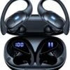 Wireless Earbuds Bluetooth Headphones 70hrs Playback Ear Buds IPX7 Waterproof With Wireless Charging Case & Dual Power Display Over-Ear Stereo Bass Earphones With Earhooks For Sports/Workout/Running