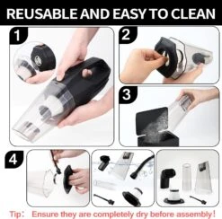 JOCOSA 8000Pa Handheld Vacuum High Power With Carring Bag, Car Vacuum Cordless With 2 HEPA Filters,USB Charging Portable Dust Buster With Led Light For Car/House/Office Cleaning/Black -Appliantrix Cheap Store 71NHyMQoRaL. AC SL1500