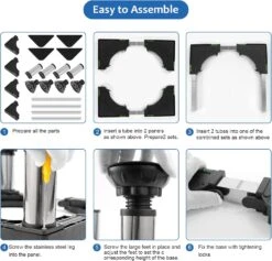 Nefish Mini Fridge Stand Height 7"-8.4" Adjustable Washer And Dryer Stand With 4 Strong Feet Heavy Duty Washing Machine Stand Base Laundry Pedestal Universal Platform For Home Appliance -Appliantrix Cheap Store 71NUs6GH0L. AC SL1500