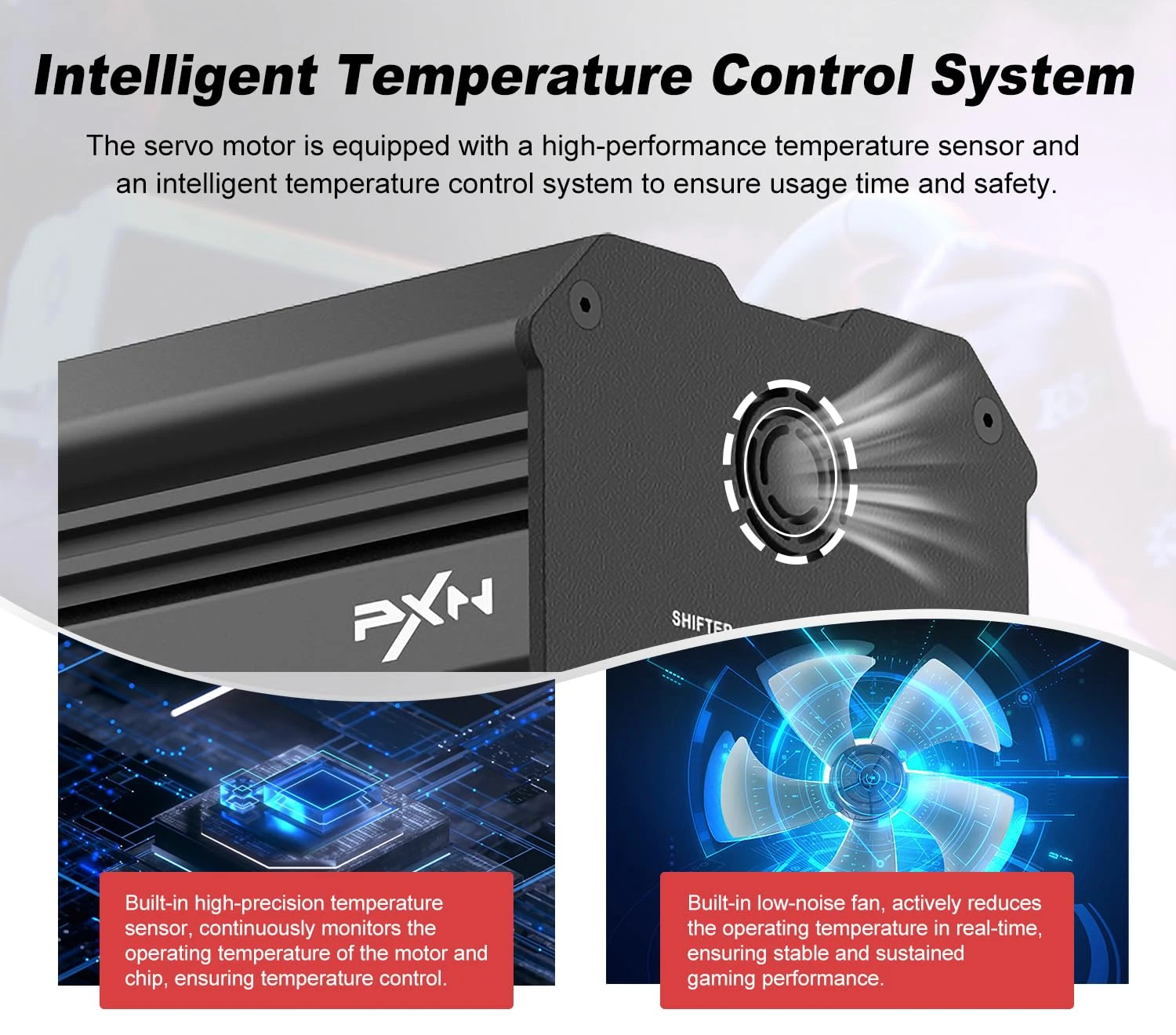 PXN V12 Lite Gaming Steering Wheel - 6Nm Torque Direct Drive Servo Racing Wheel With Pedals, Desktop Mounting Clip, Paddle Shifters, Leather Steering Wheel Cover For PC, PS4, Xbox One, Xbox Series X|S 4 PXN V12 Lite Gaming Steering Wheel - 6Nm Torque Direct Drive Servo Racing Wheel With Pedals, Desktop Mounting Clip, Paddle Shifters, Leather Steering Wheel Cover For PC, PS4, Xbox One, Xbox Series X|S - Image 4