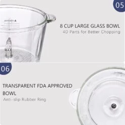 Electric Food Chopper, 8-Cup Food Processor By Homeleader, 2L Glass Bowl Grinder For Meat, Vegetables, Fruits And Nuts, Stainless Steel Motor Unit And 4 Sharp Blades, 300W -Appliantrix Cheap Store 71OQ97nbJJS. AC SL1500