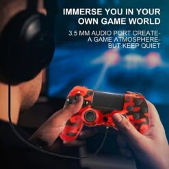 AUGEX Wireless Controller 2 Pack For PS4 Controller, Wireless Gamepad Work With Playstation 4 Controllers, Game Control For PS4 Controller With Joystick, PS4 Pro/Silm/PC (Red And Camo Red 12 AUGEX Wireless Controller 2 Pack For PS4 Controller, Wireless Gamepad Work With Playstation 4 Controllers, Game Control For PS4 Controller With Joystick, PS4 Pro/Silm/PC (Red And Camo Red -Appliantrix Cheap Store 71OV8L18CQL. SL1500