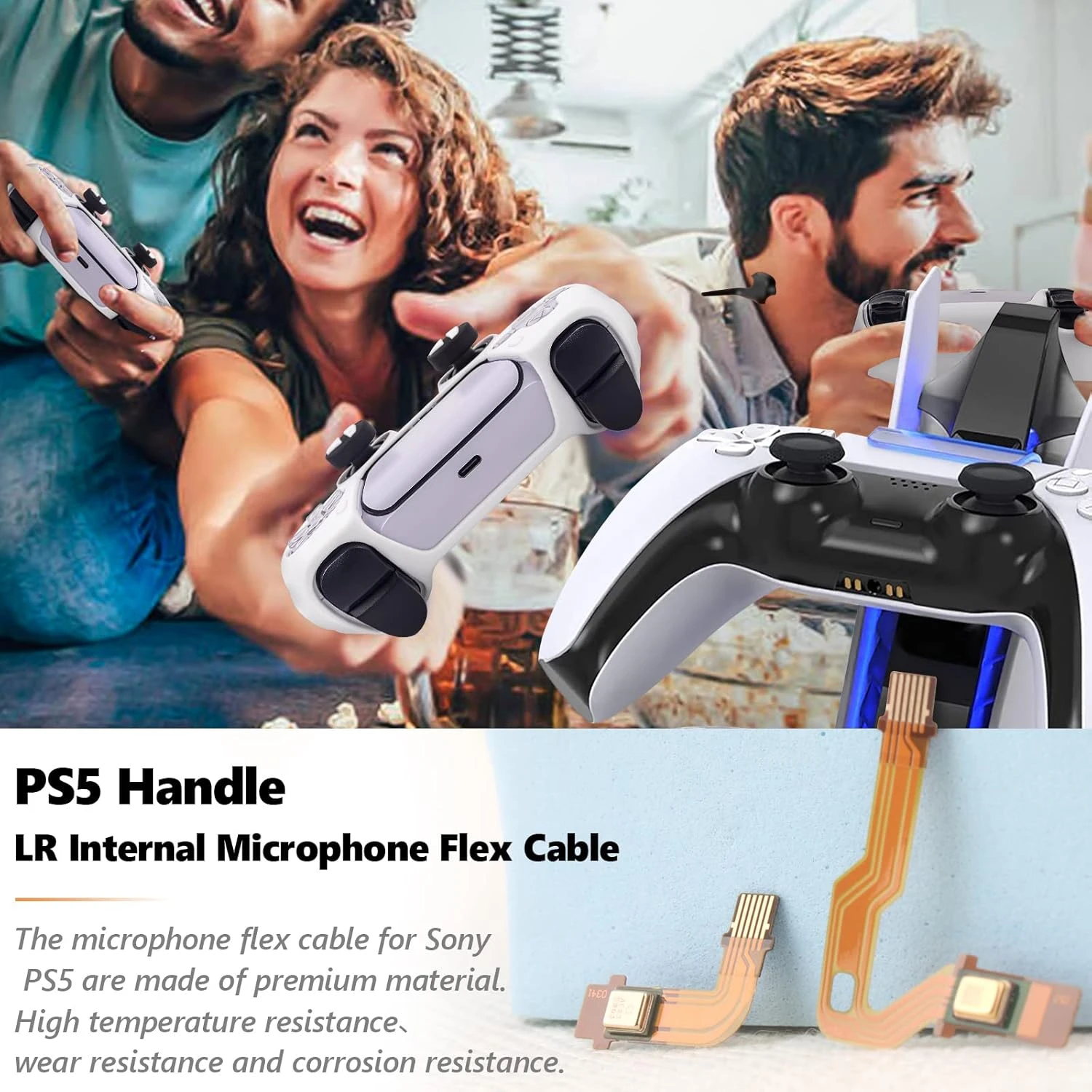 YWLRONG PS5 Microphone Flex Cable For Sony Playstation 5 PS5 BDM-010 Handle Inner Mic Ribbon Cable Controller Replacement With Tools(Lelf And Right) 2 YWLRONG PS5 Microphone Flex Cable For Sony Playstation 5 PS5 BDM-010 Handle Inner Mic Ribbon Cable Controller Replacement With Tools(Lelf And Right) - Image 2