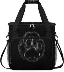 Cfpolar Coffee Maker Carrying Bag Black Cat Paw Travel Coffee Machine Bag Carrying Organizer Case Portable Single Serve Coffee Brewer Tote Bag Storage Bag For Camping Picnic