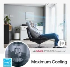 LG 10000 BTU Portable Air Conditioners Dual Inverter [2023 New] Wheels Easy Install & Mobility WiFi Enabled App Ultra-Quite Cools 450 Sq.Ft 3-in-1 Air Conditioner AC Unit Home Room White LP1022FVSM -Appliantrix Cheap Store 71PARHMxx6L. AC SL1500