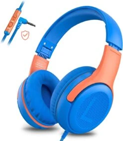 Awatrue Kids Headphones Wired Toddler Headphones With Microphone, Over-Ear Headphones, 85/94dB Volume-Limiting, 3.5mm Jack, Foldable On-Ear Design - Safe & Comfortable For Learning & Entertainment
