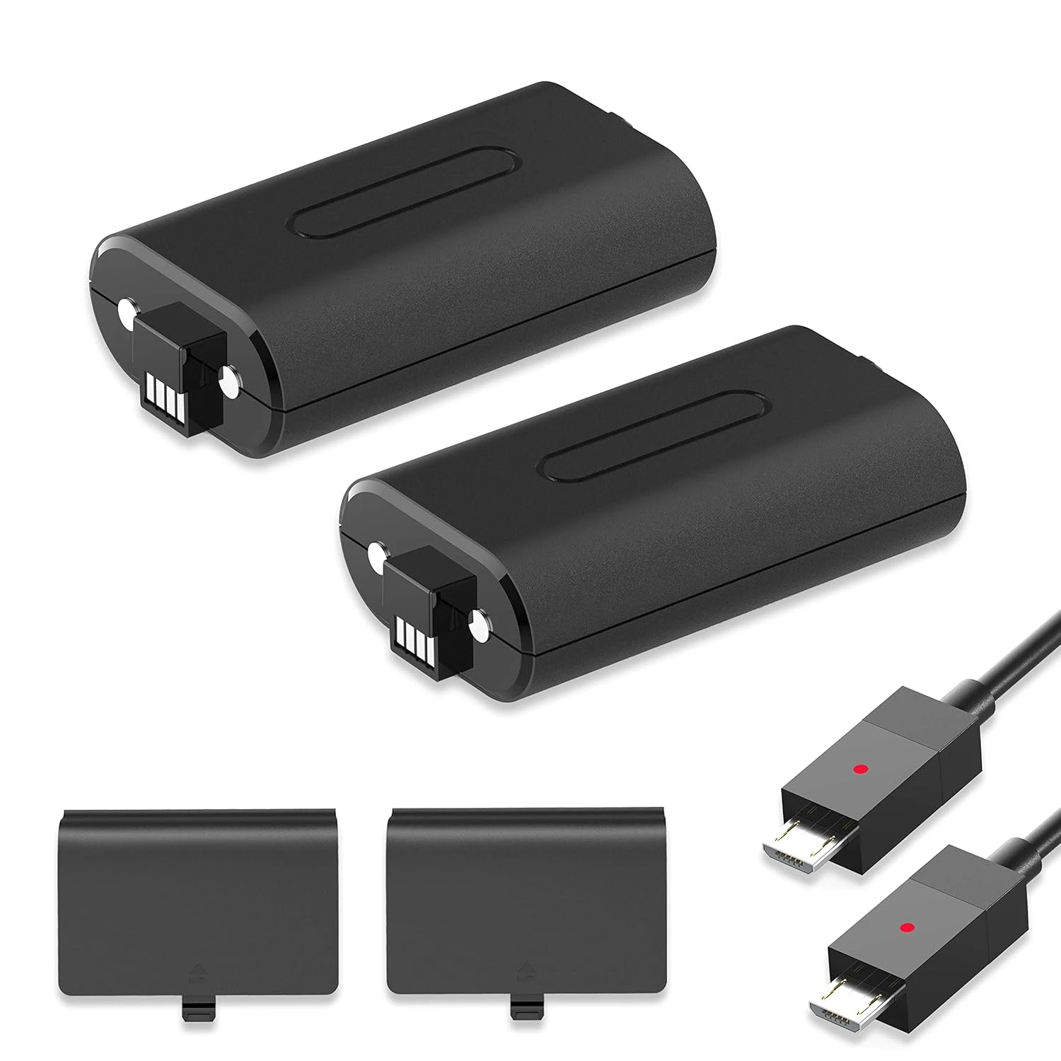 Rechargeable Battery Pack For Xbox One Controller,2x1200mAh Lithium Xbox Batteries+2x8.2Ft Micro USB Charging Cable+2pcs Handle Battery Cover Black For Xbox One/Xbox One S|X/Xbox One Elite Controllers 1 Rechargeable Battery Pack For Xbox One Controller,2x1200mAh Lithium Xbox Batteries+2x8.2Ft Micro USB Charging Cable+2pcs Handle Battery Cover Black For Xbox One/Xbox One S|X/Xbox One Elite Controllers