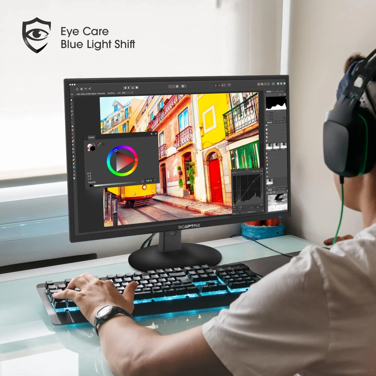 Sceptre 24-inch Professional Thin 1080p LED Monitor 99% SRGB 2x HDMI VGA Build-in Speakers, Machine Black (E248W-19203R Series) 7 Sceptre 24-inch Professional Thin 1080p LED Monitor 99% SRGB 2x HDMI VGA Build-in Speakers, Machine Black (E248W-19203R Series) - Image 7