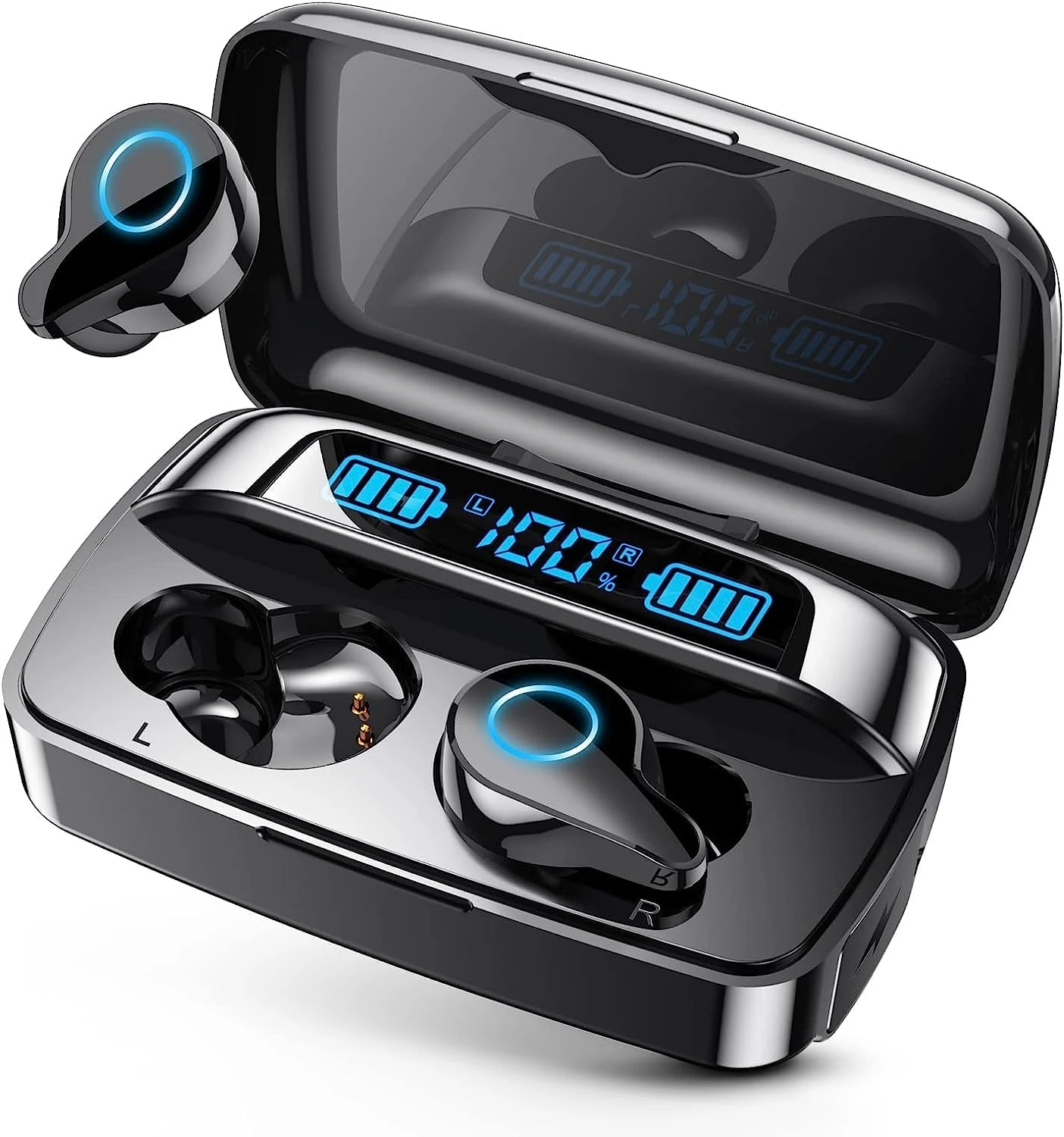 PIFFA Bluetooth Headphones Wireless Earbuds, 132Hr Playtime Sports Ear Buds With 1800mAh Digital Display Charging Case, IPX5 Waterproof Headset With Microphone Cordless Earphone For IPhone Android TV 1 PIFFA Bluetooth Headphones Wireless Earbuds, 132Hr Playtime Sports Ear Buds With 1800mAh Digital Display Charging Case, IPX5 Waterproof Headset With Microphone Cordless Earphone For IPhone Android TV