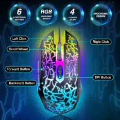 BENGOO Gaming Mouse Wired, USB Optical Computer Mice With RGB Backlit, 4 Adjustable DPI Up To 3600, Ergonomic Gamer Laptop PC Mouse With 6 Programmable Buttons For Windows 7/8/10/XP Vista Linux -Black -Appliantrix Cheap Store 71RHSRO 0eL. AC SL1000