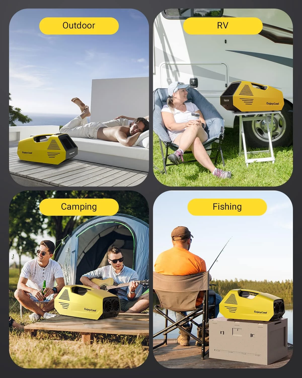 Iorbur Link, 2380BTU Fast Cooling Outdoor, 240W Low Power Consumption Portable Mini Air Conditioner For Camping Tent, RV, Car, Truck, Van And Fishing-Yellow 7 Iorbur Link, 2380BTU Fast Cooling Outdoor, 240W Low Power Consumption Portable Mini Air Conditioner For Camping Tent, RV, Car, Truck, Van And Fishing-Yellow - Image 7