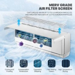 Mollie Wifi Enabled 9000 BTU Split Air Conditioner 115V Wall Mounted AC/Heating System, 22 SEER2, Heat Pump & Washable Filter & Installation Kits - Cools Rooms Up To 400 Sq. Ft -Appliantrix Cheap Store 71RR9vKljJL. AC SL1500