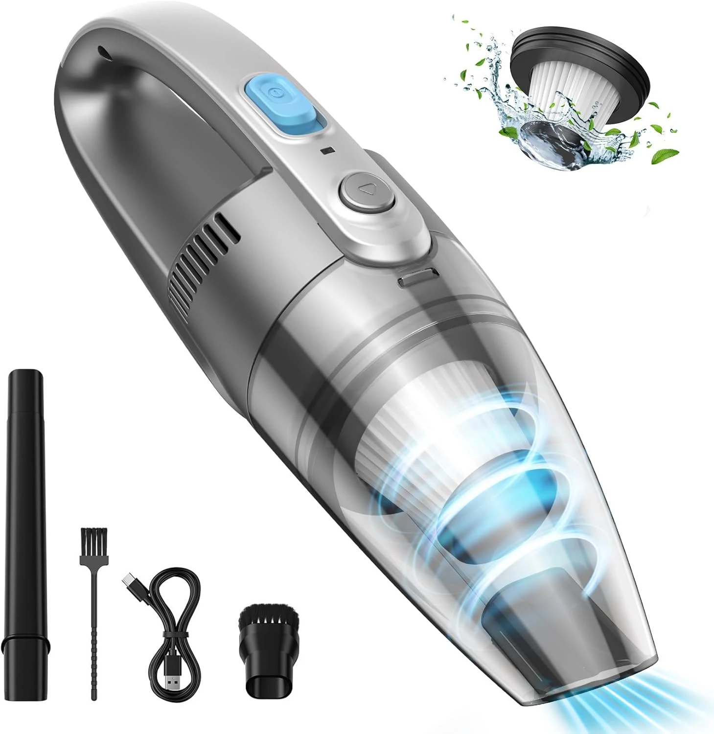 Oraimo Handheld Vacuum Cleaner, Hand Held Cordless Rechargeable, Car Vacuum Cleaner With Long Runtime / 3.5 H Quick Charge, Lightweight Enough For Home, Kitchen And Car Cleaning (Grey) 1 Oraimo Handheld Vacuum Cleaner, Hand Held Cordless Rechargeable, Car Vacuum Cleaner With Long Runtime / 3.5 H Quick Charge, Lightweight Enough For Home, Kitchen And Car Cleaning (Grey)