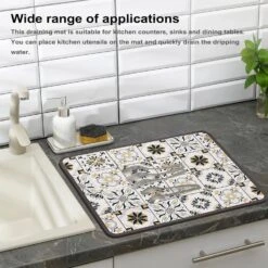 Dish Drying Mat For Kitchen Counter-Coffee Bar Accessories Fit Under Coffee Maker Coffee Machine Coffee Pot Espresso Machine Dish Rack (Yellow Navy Print, 12 X 16 Inch) 11 Dish Drying Mat For Kitchen Counter-Coffee Bar Accessories Fit Under Coffee Maker Coffee Machine Coffee Pot Espresso Machine Dish Rack (Yellow Navy Print, 12 X 16 Inch) -Appliantrix Cheap Store 71SRARcqtOL. AC SL1500