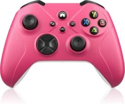 Gamrombo 32Ft Wireless Controller Compatible For Xbox Series X/S/Xbox One/Xbox One X/S/Android/iOS/PC Windows 7/8/10/11, Built-in Dual Vibration/3.5mm Audio Jack/TURBO/Macro Function -Deep Pink