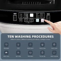 Full Automatic Washing Machine, AYCLIF 15.6 Lbs Top Load Portable Washer With Drain Pump,10 Wash Programs 8 Water Levels,for Dorm Apartment RV Full-Automatic Washing -Appliantrix Cheap Store 71TFS80peZL. AC SL1500