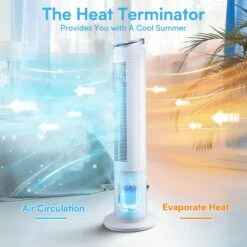 Trustech Evaporative Cooler - 40" Portable Air Cooler With 70° Oscillating & Humidifying, 3 Speeds & 3 Modes, 8H Timer, Cooling Tower Fan With Remote,2 Ice Boxes, Quiet Swamp Cooler For Rooms, Office -Appliantrix Cheap Store 71UASrivLPL. AC SL1500