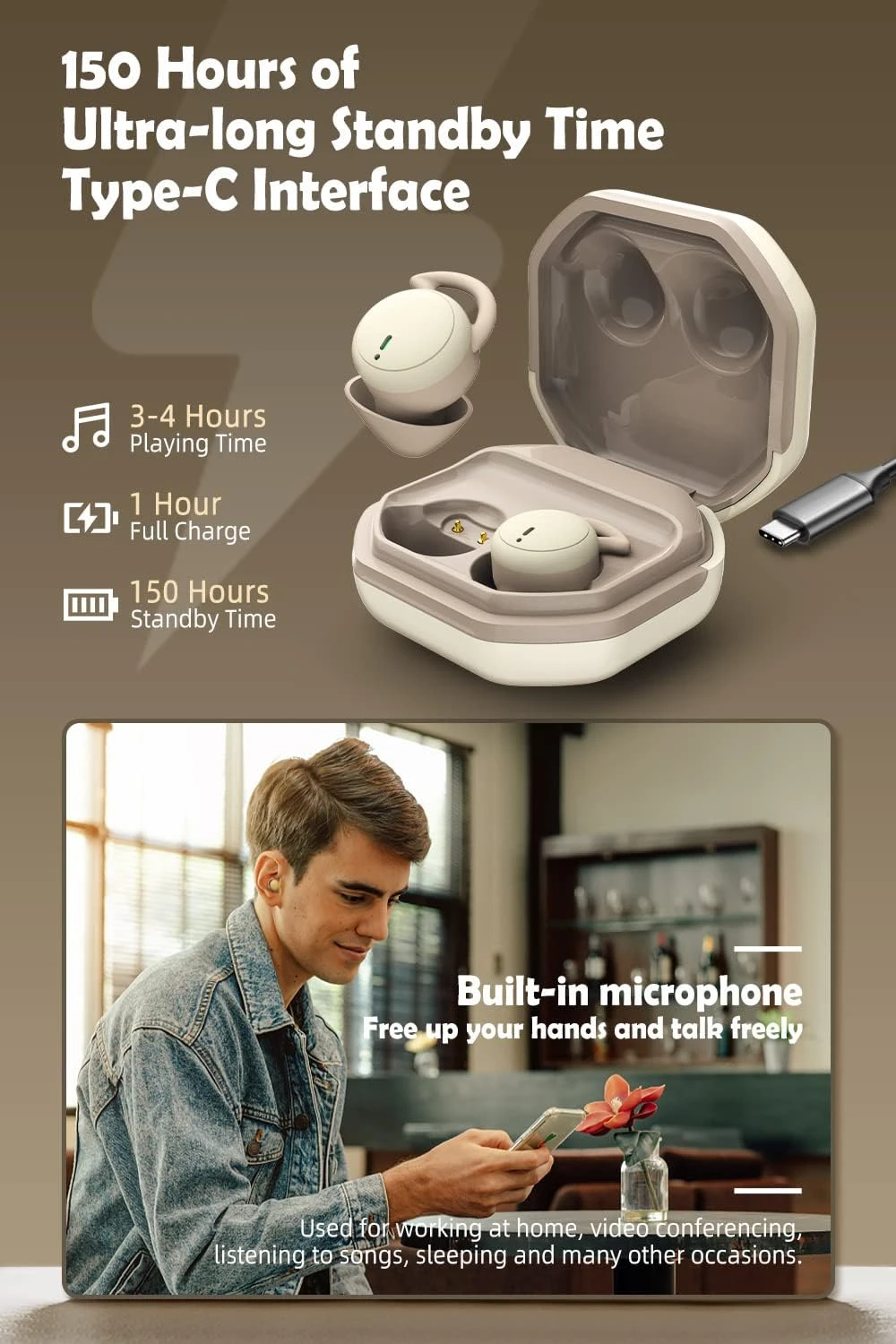 ATHRZ Sleep Invisible Earbuds Smallest Mini Wireless Bluetooth Earpiece Phone Discreet Earbud For Small Ears, Work, Sleep On Side, Women, Kids (Nude) 6 ATHRZ Sleep Invisible Earbuds Smallest Mini Wireless Bluetooth Earpiece Phone Discreet Earbud For Small Ears, Work, Sleep On Side, Women, Kids (Nude) - Image 6