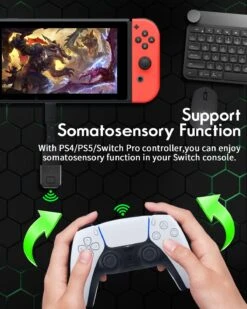 Bluetooth Controller Adapter For PS4/ PS5/ Switch Pro Controller, AOLION Wireless Controller Adapter Compatible With Switch/ Switch Lite/ Windows PC/ Android TV Box/ Steam (Include A Type-c OTG Cable) -Appliantrix Cheap Store 71UGnW G7L. AC SL1500