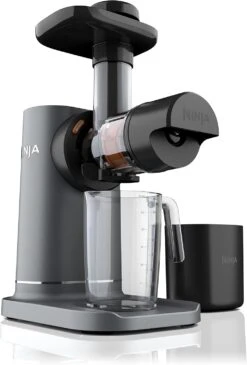 Ninja JC151 NeverClog Cold Press Juicer, Powerful Slow Juicer With Total Pulp Control, Countertop, Electric, 2 Pulp Functions, Dishwasher Safe, 2nd Generation, Charcoal
