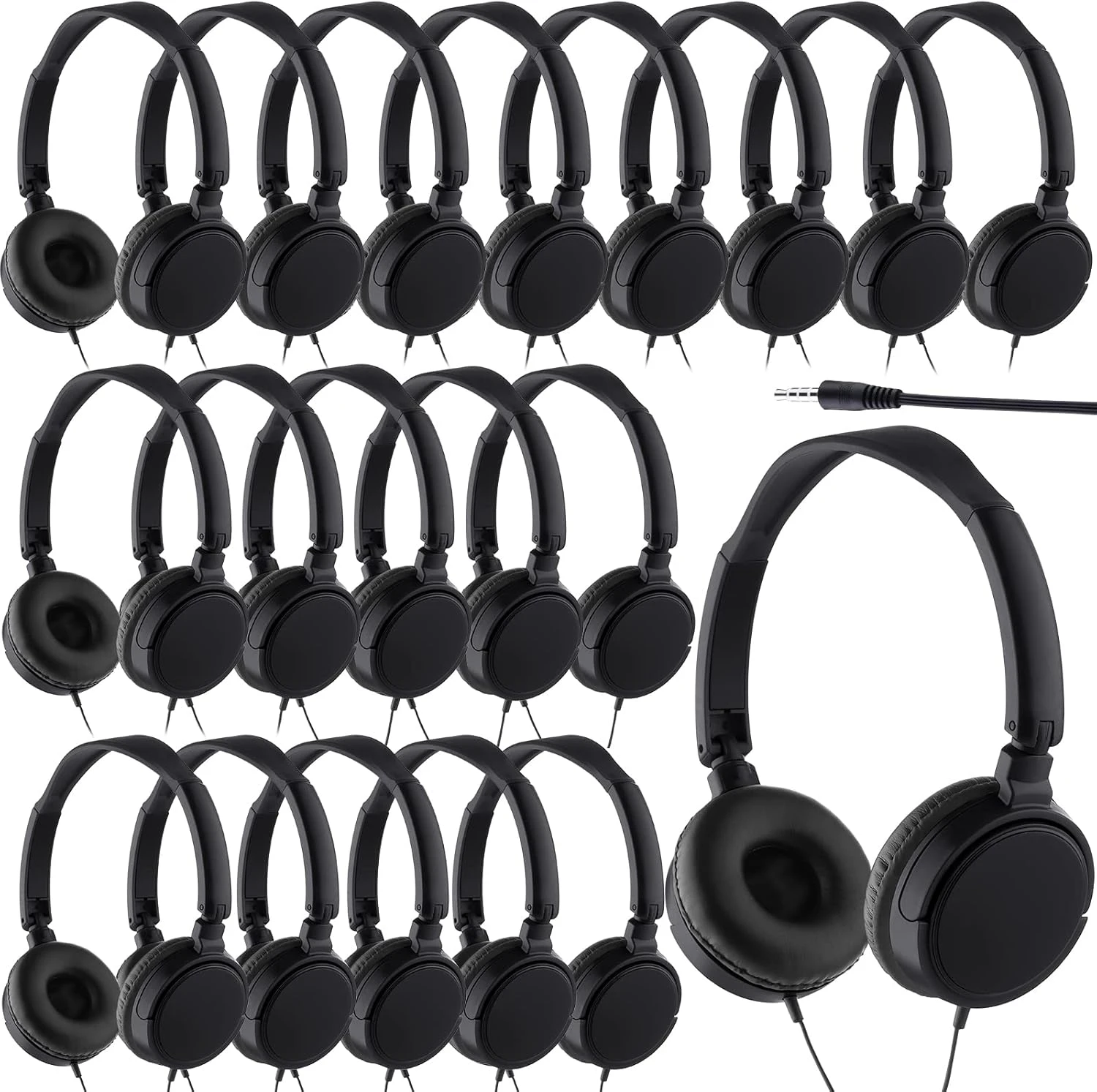 Yunsailing 18 Pack Classroom Headphones Bulk Student Headphones Wired Class Headphones Set For Kids School With Individually Wrapped Adjustable Over Ear Head Earbuds (Black) 1 Yunsailing 18 Pack Classroom Headphones Bulk Student Headphones Wired Class Headphones Set For Kids School With Individually Wrapped Adjustable Over Ear Head Earbuds (Black)