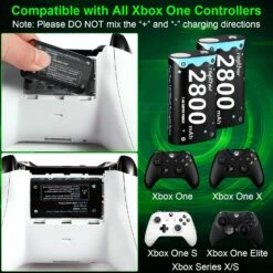 Rapthor 2800mAh Rechargeable Controller Battery Pack For Xbox One/Xbox Series X/Xbox One S/Xbox One X/Xbox One Elite, 4 X 2800 MAh High Power NI-MH Batteries Kit With Charger (4 Batteries+Charger) -Appliantrix Cheap Store 71UzRXKtiEL. SL1500
