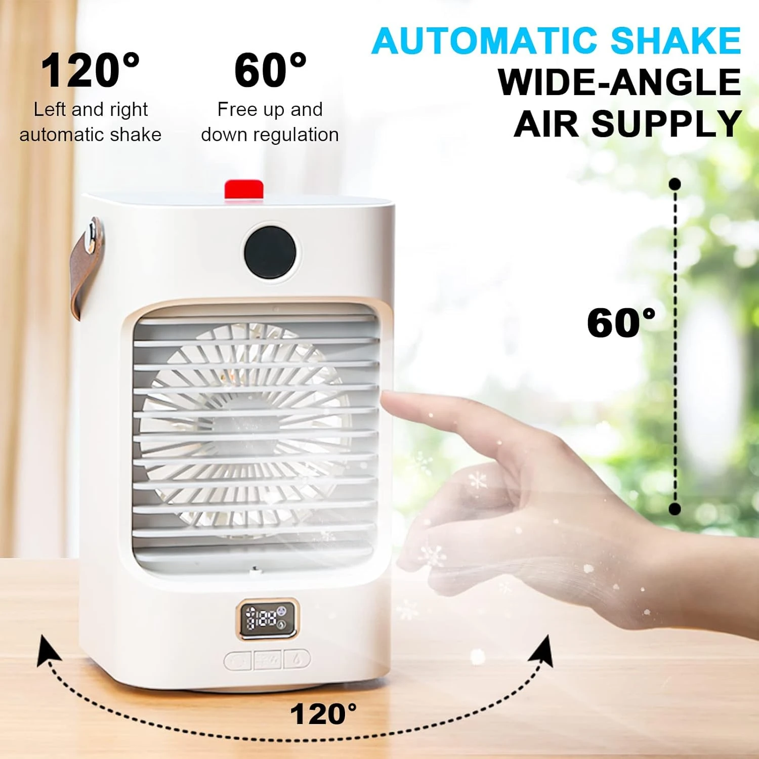 Portable Air Conditioner, Mini AC Unit Small Personal Evaporative Air Cooler, 7 Colors Light 3 Speeds, Quiet Humidifier Fan For Bedroom, Office, Car, Camping, Desk 6 Portable Air Conditioner, Mini AC Unit Small Personal Evaporative Air Cooler, 7 Colors Light 3 Speeds, Quiet Humidifier Fan For Bedroom, Office, Car, Camping, Desk - Image 6