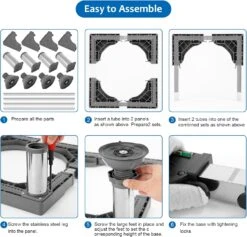 WBD WEIBIDA Mini Fridge Stand Height 7"-8.4" Universal Washer And Dryer Pedestal Adjustable Refrigerator Stand With 4 Upgraded Feet Heavy Duty Washing Machine Platform Fridge Holder For Dorm Appliance 13 WBD WEIBIDA Mini Fridge Stand Height 7"-8.4" Universal Washer And Dryer Pedestal Adjustable Refrigerator Stand With 4 Upgraded Feet Heavy Duty Washing Machine Platform Fridge Holder For Dorm Appliance -Appliantrix Cheap Store 71VrRm1iWzL. AC SL1500