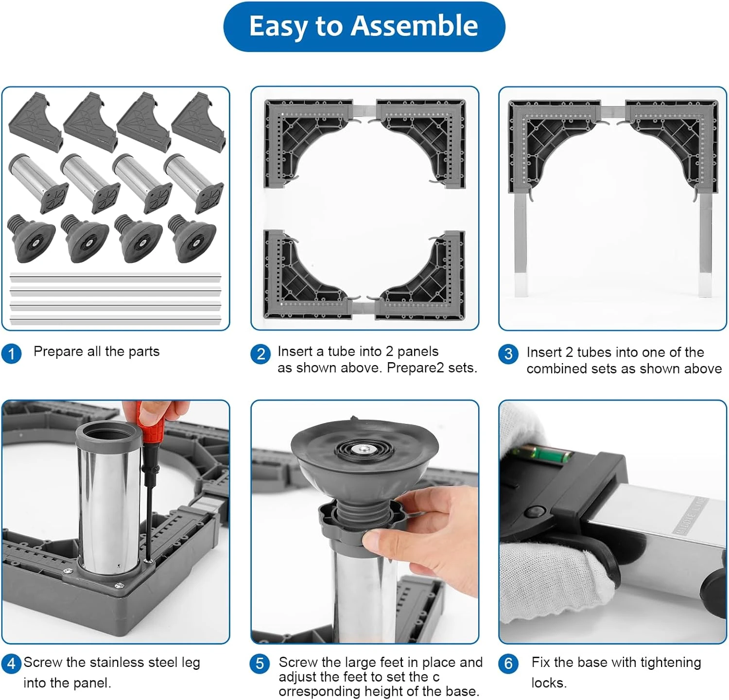 WBD WEIBIDA Mini Fridge Stand Height 7"-8.4" Universal Washer And Dryer Pedestal Adjustable Refrigerator Stand With 4 Upgraded Feet Heavy Duty Washing Machine Platform Fridge Holder For Dorm Appliance 7 WBD WEIBIDA Mini Fridge Stand Height 7"-8.4" Universal Washer And Dryer Pedestal Adjustable Refrigerator Stand With 4 Upgraded Feet Heavy Duty Washing Machine Platform Fridge Holder For Dorm Appliance - Image 7
