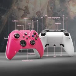 Gamrombo 32Ft Wireless Controller Compatible For Xbox Series X/S/Xbox One/Xbox One X/S/Android/iOS/PC Windows 7/8/10/11, Built-in Dual Vibration/3.5mm Audio Jack/TURBO/Macro Function -Deep Pink -Appliantrix Cheap Store 71XIB0OUJsL. AC SL1500