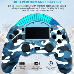 PGYFDAL 2 Pack Wireless Controller For PS4/Pro/PC, Gamepad With USB Cable/1000mAh Battery/Dual Vibration/6-Axis Motion Sensor/3.5mm Audio Jack/Multi Touch Pad/Share Button (Red And Blue) -Appliantrix Cheap Store 71XTyTiKNxL. AC SL1500