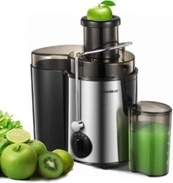 Juicer Machines, HOUSNAT Juicer Whole Fruit And Vegetables With 3-Speed Setting, Upgraded Version 400 W Motor Quick Juicing, Cleaning Brush And Juicing Recipe Included